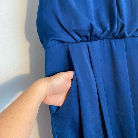 Whistles royal blue silk feel dress 8 - Picture 3 of 10